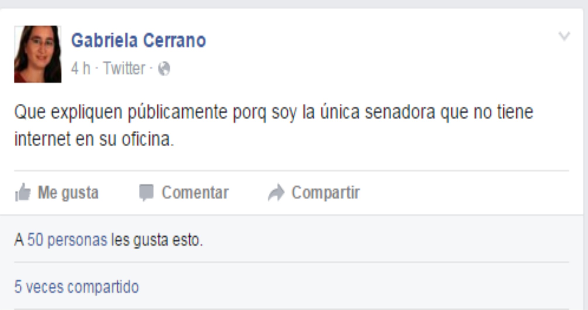 En el senado le mezquinan el internet a la oposición