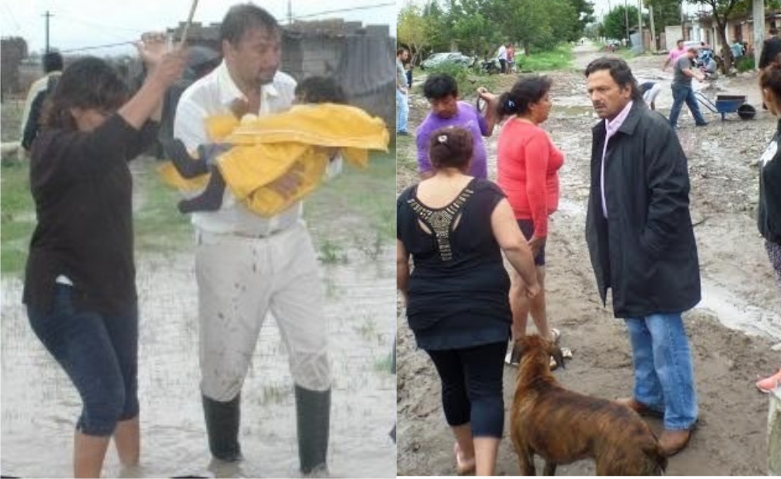 Para Sáenz sacarse una foto embarrado después de una tormenta es una payasada