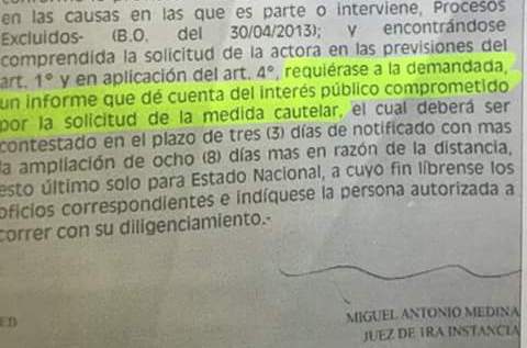 #TarifazoGas/ El Juez Medina tardó en responder y la complica