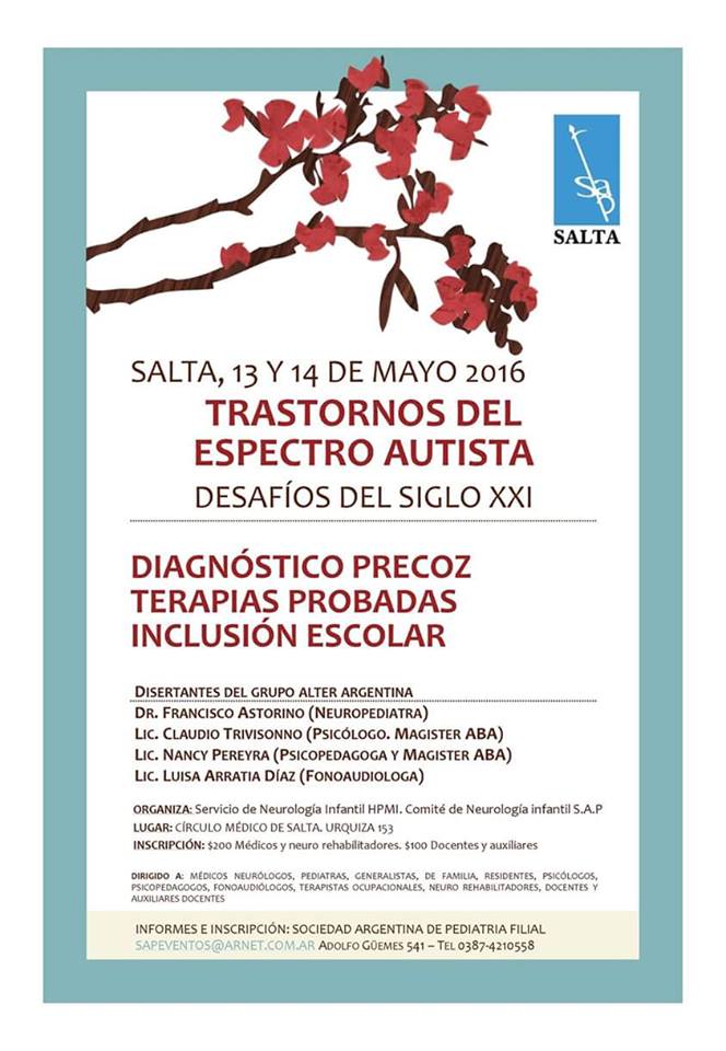 Destacados especialistas disertaran en Salta sobre “Trastorno del Espectro Autista, desafíos del Siglo XXI”